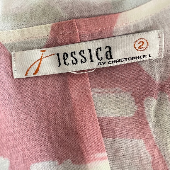 Jessica Ruffle silk blend blazer Jacket in tweed Pink Size 2 open Front 2-in-1 - Picture 10 of 12